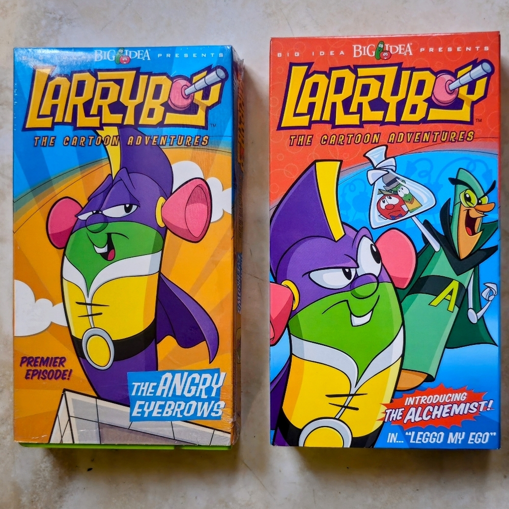Vintage 2pk VHS Big Idea Larryboy The Cartoon Adventures